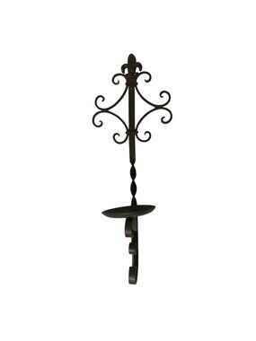 Wrought Iron Wall Sconce Candle Holder With Scroll Design